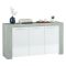 Credenza cemento e bianca porta bicchieri 144x42x80h cm 3 ante - Amaculi