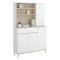 Credenza cucina bianca e rovere 120x40x191h cm 4 ante e 1 cassetto - Aeris