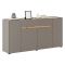 Credenza Grigio Tortora Marrone Quercia 3 Ripiani un Cassetto 170x40x85h cm, 4 Ante - Cirimido