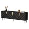 Credenza Landiona, 204x40 h72 cm, Nero e Oro