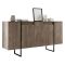 Credenza legno scuro e nera 160x35x80h cm 4 ante - Arta