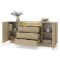 Credenza Marrone Chiaro Marrone Rovere 3 Cassetti 2 Ripiani 176x40x83h cm, Apertura Battente, Scorrevole - Haleli
