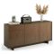 Credenza marrone e legno cannettato 170x42x78h cm 3 ante e 1 cassetto - Aronne