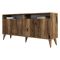 Credenza Marrone Noce 2 Ripiani 4 Ante 160x35x78h cm, 6 Vani - Thuile