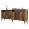 Credenza Marrone Noce 2 Ripiani 4 Ante 180x35x78h cm, 6 Vani - Falzes