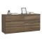 Credenza Marrone Noce 6 Cassetti Apertura Scorrevole 154x50x68h cm, Chiusura Scorrevole - Joyce