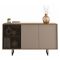 Credenza Marrone Noce Beige Cassetti 3 Ripiani 184x40x87h cm, Apertura Battente - Capena