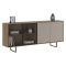 Credenza Marrone Noce Beige Cassetti 3 Ripiani 200x40x87h cm, Apertura Battente - Malnate