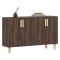 Credenza Marrone Noce Marrone Rovere 2 Ripiani 4 Ante 120x30x74h cm, 4 Vani - Venerina
