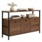 Credenza Marrone Noce Nero 2 Ripiani 3 Vani 120x30x77h cm, 3 Ante - Noda