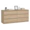 Credenza Marrone Rovere 6 Cassetti Apertura Scorrevole 154x50x68h cm, Chiusura Scorrevole - Joyce