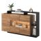 Credenza Marrone Rovere Nero Antracite 7 Ripiani Apertura Battente 155x44x94h cm, 4 Ante - Hafa