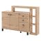 Credenza Marrone Rovere Nodi 4 Ripiani 3 Cassetti 145x35x101h cm, 6 Vani - Valiza