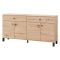 Credenza Marrone Rovere Nodi Nero 2 Cassetti 3 Ripiani 154x35x78h cm, Apertura Battente, Scorrevole - Barich