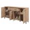 Credenza Marrone Rovere Nodi Nero 2 Cassetti 4 Ripiani 183x40x90h cm, Apertura Battente, Scorrevole - Grondona