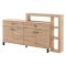 Credenza Marrone Rovere Nodi Nero 2 Cassetti 5 Ripiani 183x35x101h cm, Apertura Battente, Scorrevole - Chefch
