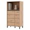 Credenza Marrone Rovere Nodi Nero 2 Ripiani 3 Vani 74x40x135h cm, 2 Ante - Cosoleto