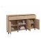 Credenza Marrone Rovere Nodi Nero 3 Cassetti 3 Ripiani 157x40x90h cm, Apertura Battente e Scorrevole - Giarre