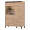 Credenza Marrone Rovere Nodi Nero 4 Ripiani 6 Vani 93x40x135h cm, 2 Ante - Vignate