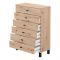 Credenza Marrone Rovere Nodi Nero 6 Cassetti un Ripiano 77x35x110h cm, 6 Vani - Otaval