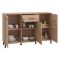 Credenza Marrone Rovere Nodi Nero un Cassetto 3 Ripiani 138x40x90h cm, Apertura Battente e Scorrevole - Laerru