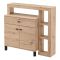 Credenza Marrone Rovere Nodi Nero un Cassetto 4 Ripiani 106x35x101h cm, Apertura Battente, Scorrevole - Banos