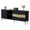 Credenza Mestrino, 190x40 h80 cm, Nero e Rovere Nodi