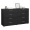Credenza nera 140x40x81h cm 8 cassetti - Urduja
