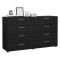 Credenza nera 140x40x82h cm 8 cassetti - Aligon