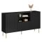 Credenza nera 150x42x82h cm 2 ante e 1 cassetto - Stornara