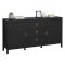 Credenza nera 151x38x79h cm 2 ante e 3 cassetti - Whitney