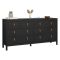 Credenza nera 159x38x79h cm 8 cassetti - Kovsova