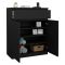 Credenza nera 80x40x100h cm 2 ante e 1 cassetto - Genziana