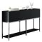 Credenza nera e argento 150x30x80h cm 2 ante - Basilia