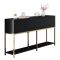 Credenza nera e oro 150x30x80h cm 2 ante - Basilia