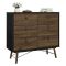 Credenza nera,noce 101x40x94h cm 6 cassetti - Maka