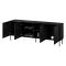 Credenza Nero 2 Ripiani 6 Vani 200.5x42x75h cm, 4 Ante - Carema