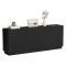 Credenza Nero 4 Ripiani 4 Ante 200x40x78h cm, 8 Vani - Masainas