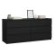 Credenza Nero 6 Cassetti Apertura Scorrevole 154x50x68h cm, Chiusura Scorrevole - Joyce
