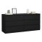 Credenza Nero 6 Cassetti Apertura Scorrevole 154x50x70h cm, Chiusura Scorrevole - Abacadabra