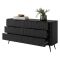 Credenza Nero 6 Cassetti un Ripiano 163x38x81h cm, Apertura Scorrevole - Hali