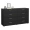 Credenza Nero 8 Cassetti Apertura Scorrevole 140x40x82h cm, Chiusura Scorrevole - Phethai