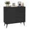 Credenza Nero Antracite 3 Cassetti Un'anta 91x40x98h cm, Apertura Battente, Scorrevole - Lemihapa
