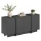 Credenza Nero Antracite 4 Ripiani 4 Ante 180x45x80h cm, 8 Vani - Nolova