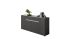 Credenza Nero Antracite Bianco un Cassetto 3 Ripiani 170x40x85h cm, Apertura Battente - Cirimido