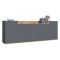 Credenza Nero Antracite Marrone Rovere 7 Ripiani Apertura Battente 200x35x70h cm, 5 Ante Made in Italy - Cordele