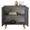 Credenza Nero Antracite Marrone Rovere un Ripiano 2 Ante 72x36x73h cm, 2 Vani - Pontida