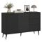 Credenza Nero Antracite un Ripiano 3 Cassetti 135x40x98h cm, 2 Ante - Lemosato