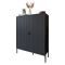 Credenza Nero Cassetti 4 Ripiani 104x40x129h cm, Apertura Battente - Wallis