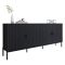 Credenza Nero Cassetti 4 Ripiani 203x49x83h cm, Apertura Battente - Viale